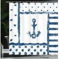 thumbnail image 4 of Ambesonne Anchor Shower Curtain, Grunge Boat Navy Theme, 69"Wx84"L, Dark Blue White, 4 of 5