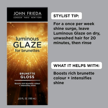 John Frieda Brilliant Brunette Luminous Glaze for Glossy Brown Hair Color, 6.5 fl oz