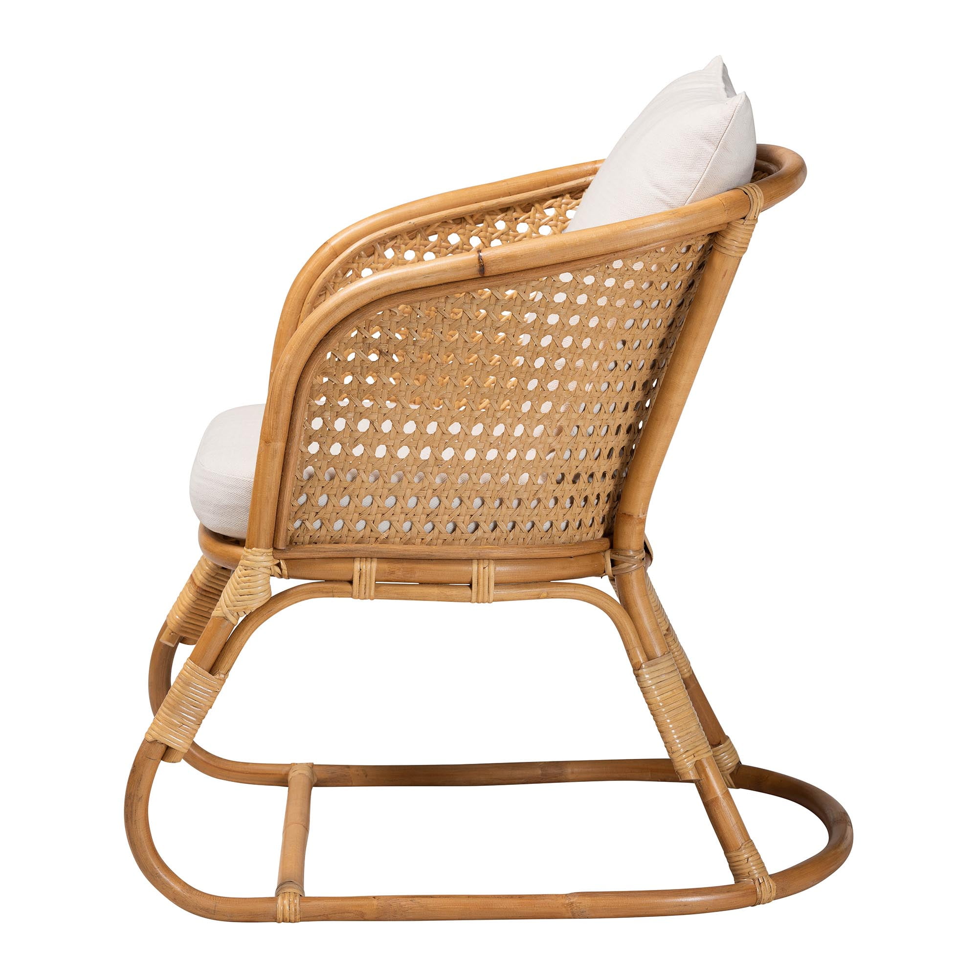 bali & pari Niko Boho Arm Chair, Light Honey