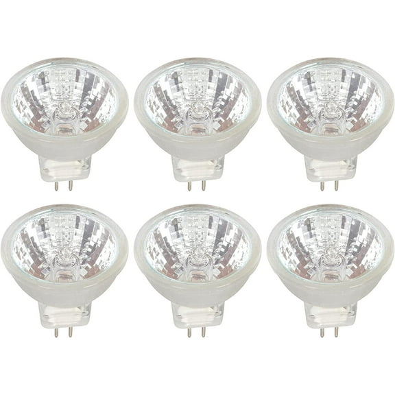 Simba Lighting Halogen MR11 12V 10W Bulbs GU4 2-Pin FTD Cover Glass, 6-Pack