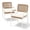 White powder + brown rattan, variant on Patio Stackable Outdoor Dining Chairs Set – Breathable Textilene & Polyrattan Wicker, Heavy Duty White Metal Frame, Cushions Included – Weatherproof Garden, Deck, Balcony Seating