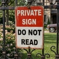 thumbnail image 3 of Retro Funny Metal Sign, PRIVATE SIGN DO NOT READ Tin Sign – 12x8 Inch Vintage Metal Wall Decor for Bedroom, Office, Man Cave, Dorm or Bar, 3 of 6