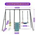 thumbnail image 2 of HighSound Swing Set with Slide, Glider & 1 Saucer Swing, 550lbs Swing Set for Kids with Heavy Duty A-Frame Metal Swing Stand for Backyard and Playground, 2 of 7