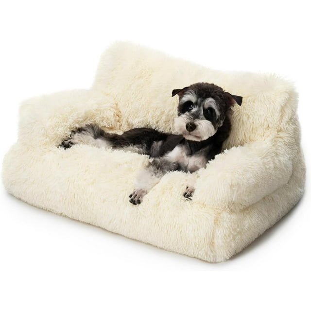 Pet Bed for Medium Small Cats and Dogs Washable Puppy Sleeping Bed Cat Couch Pet Sofa Bed Soft Calming Cat Sofa Beds for Indoor Cats -Slip Bottom (Grey)