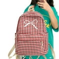 thumbnail image 4 of Aminojy Coquette Backpack, Womens Small Cute Trendy Plaid Preppy Backpack Y2K Aesthetic Kawaii Bow Checkered Daypack Coquette Laptop Bag Walmart Pallets, 4 of 9