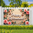 thumbnail image 6 of Floral Design Happy Retirement Decorative Roses Wooden Background Butterfly for Party Celebration Indoor Decoration Photo Shoot, 6 of 8