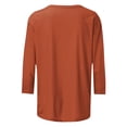 thumbnail image 4 of Avrnliq Womens American Flag 3/4 Sleeve Crew Neck T-Shirt Patriotic USA Casual Soft Stretch Plus Size Holiday Top Orange,Size XL, 4 of 5