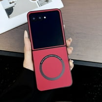 for Motorola Razr Ultra 2025 Back Case, Vintage PU Leather Magsafe Lightweight Anti-Scratch Ultra Slim TPU Bumper Frame Protective Wireless Charging Phone Case for Motorola Razr Ultra 2025, Red