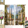 thumbnail image 3 of Italian Natural Scenery Country Curtain,Romantic Flowers Retro Town Landscape Print Window Drapes for Bedroom Living Room Kitchen Set 2 Panels,84x84 Inches, Style-8, 3 of 5