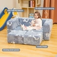 thumbnail image 6 of Lamerge Kids Couch for Playroom, Glow in The Dark Toddler Modular Couch, Convertible Baby Play Foam and Floor Cushion, Kids Play Sofa Couch for Nursery Bedroom (Grey+Football), 6 of 9