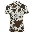 thumbnail image 5 of Cowhide Pattern Men Zipper T-shirt Summer Casual Short Sleeve T-shirt Top, 5 of 7