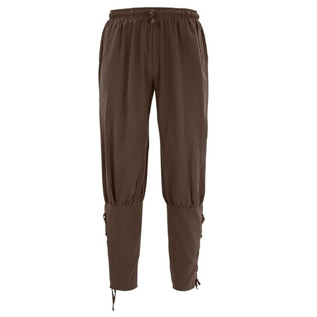 TIMIFIS Pantalon pour Homme à Cheville avec Bande Medieval Pirate Costume Pantalon Renaissance Gothique - Winefall