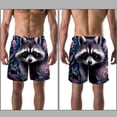thumbnail image 3 of luoweisi Men's Beach Shorts Quick Dry Swim Trunks with Mesh Lining Raccoon S, 3 of 5
