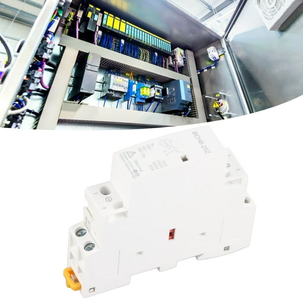 Contactor de Voltaje CC Contactor Doméstico Silencioso 25A 2NO Contactor para de Control Inteligente de Hotel de Casa Inteligente ANGGREK Otros