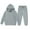 Grey, variant on Boys Girls Hoodies Set 2 Piece Sweatsuit Plain School Tracksuit Long Sleeve Hooded Sweatshirts Elastic Joggers Winter Clothes