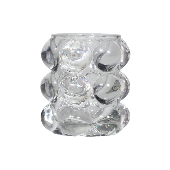 Alice Lane Clear Lennon Votive — Sophisticated Clear Color — Classic Votive, Adorned with Distinctive Bubble Design — for Kitchen, Living Room and Special Occasions