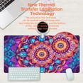 thumbnail image 4 of Desk Mat, Colorful Mandala Flowers Desk Pad, Mandala Flower Large Gaming Mouse Pad for Desk, 31.5"x15.7" Extended Big Computer Keyboard Mouse Pad with Non-Slip Base and Stitched Edge, 4 of 6