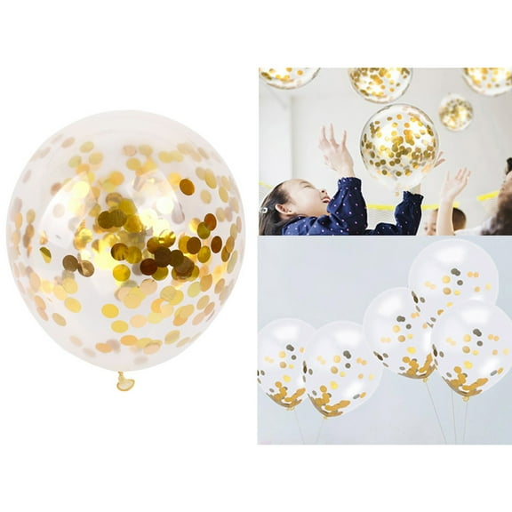 GOOHOCHY Transparent Confetti Balloons for Decoration Made of Latex Assorted Color 12 Inch