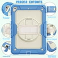thumbnail image 6 of iPad 9.7 2018/2017 Case/iPad 6th Gen Case/iPad Air 2 Case with Built-in Screen Protector, Heavy Rugged Full Shockproof Case 360 Degree Rotating Stand Cover with Adjustable Shoulder Strap,Blue, 6 of 7