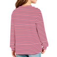 thumbnail image 6 of Girls' shirt Long Sleeve Crewneck Striped Print Tops Casual Soft Baggy Pullover Sweatshirt for Kids, 6 of 6