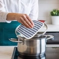 thumbnail image 4 of Navy Blue Striped Pot Holders for Kitchen Heatproof Potholder, 5 Pack Farmhouse Striped Geometric Art Hot Pads Multipurpose Oven Pads Cloth Potholders Trivet for Cooking Baking, 4 of 8