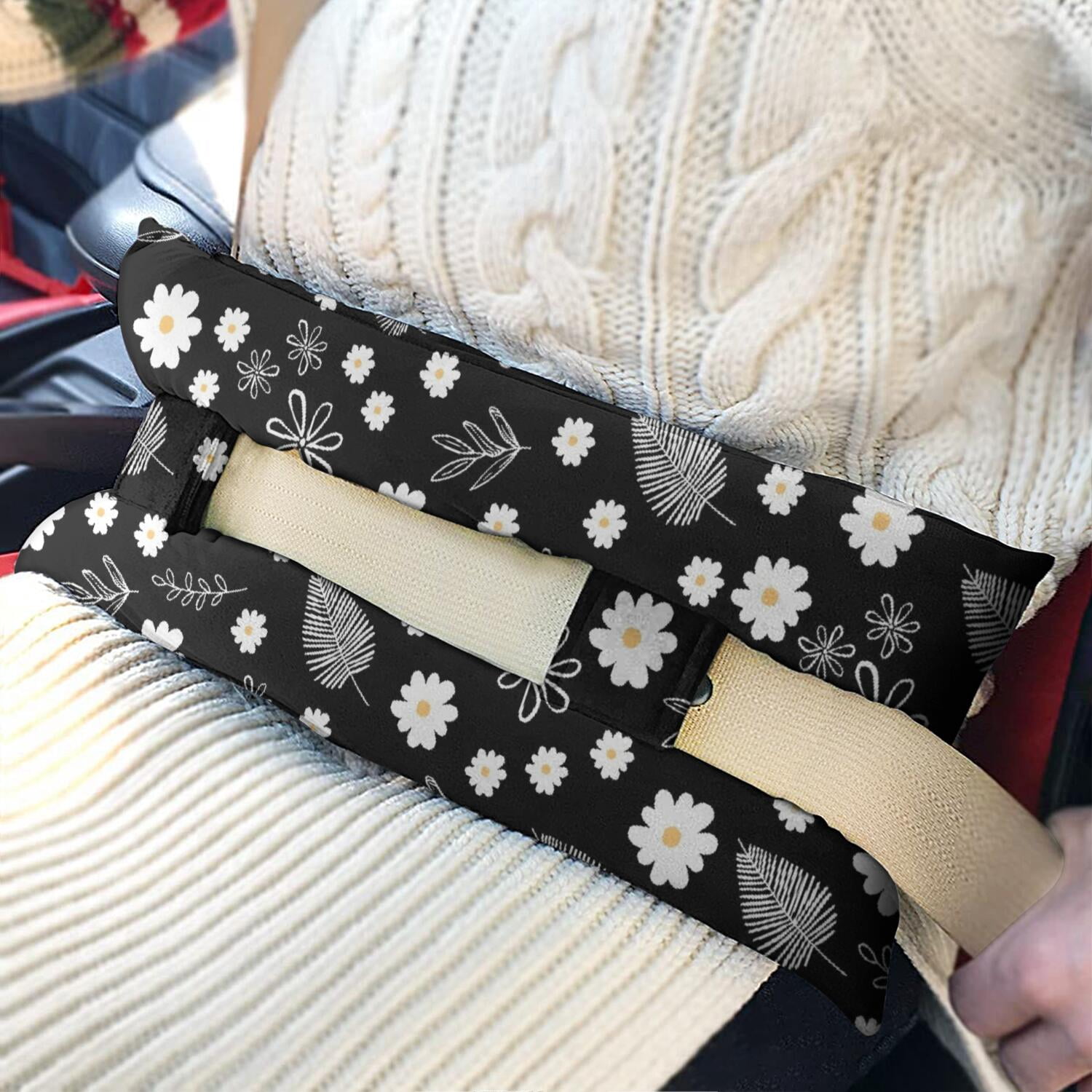 Aesthetic Watercolor Flower Mastectomy Pillow - Artistic Seatbelt Cushion for Car