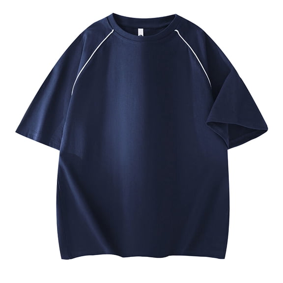 XIAOCHA Solid Raglan Sleeve T Shirt For Men Oversized Fit Basic Casual Tees