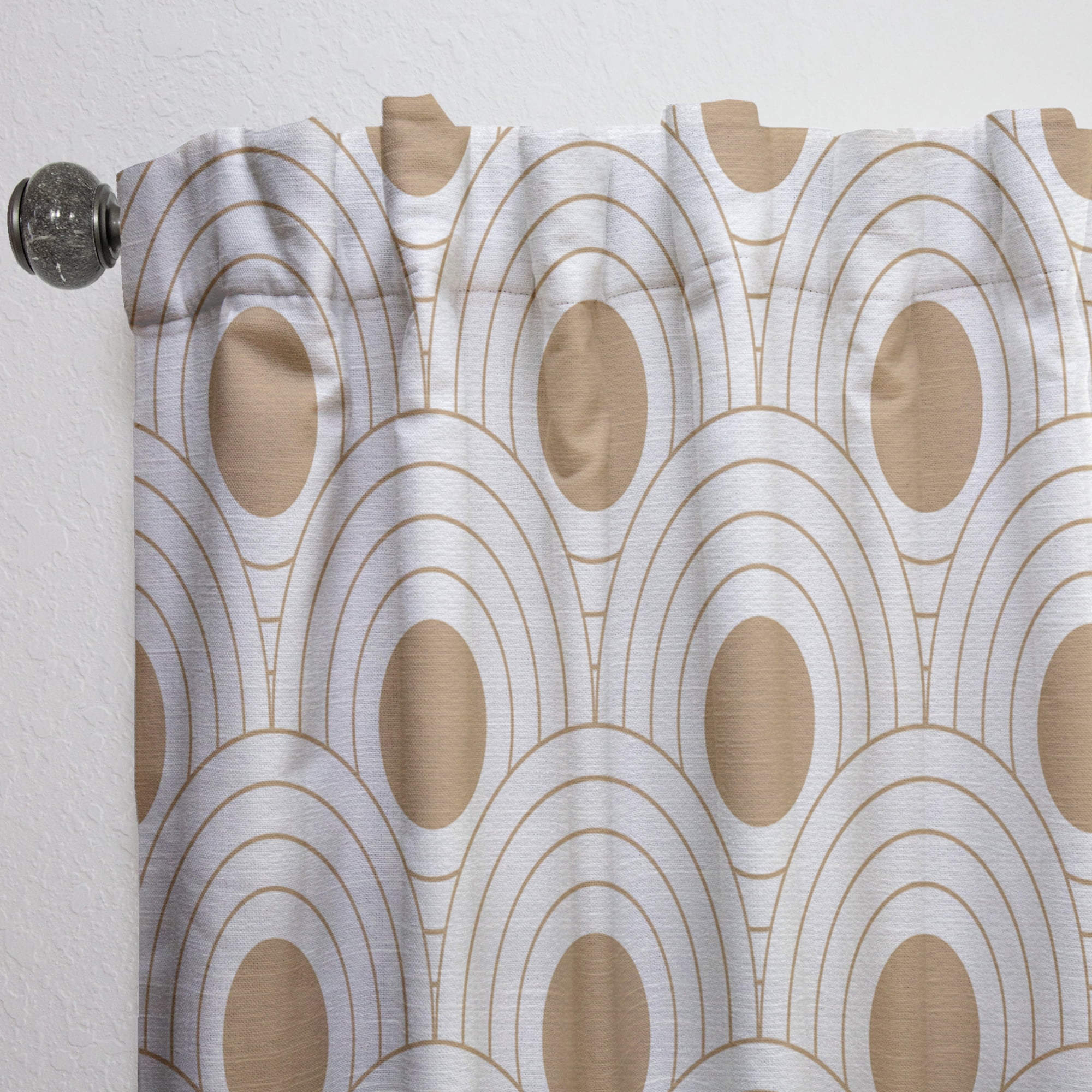 Designart 'Circular Retro Pattern Design' Mid-Century Modern Curtain Panel