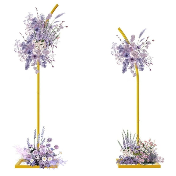 Wedding Arch Backdrop Stand with Ballon Sets, Metal Wedding for Ceremony,Balloon Stand for Birthday, Wedding, Baby Shower and Any Celebration, 81.6in&96in, Glod