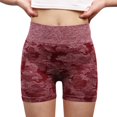 thumbnail image 1 of Gibobby Shorts Gym Mujer sin costuras sentido desnudo cintura cierre cadera alta cintura Fitness pantalones melocotón cadera belleza cadera deportes Yoga pantalones(Rojo, L), 1 of 5