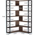 thumbnail image 7 of Tribesigns 6-Shelf Corner Bookcase, Vintage Industrial Corner Bookshelf Etagere Bookcase, 6 Tier Corner Shelf Storage Rack with Metal Frame for Living Room Home Office (Rustic Brown), 7 of 7