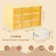 thumbnail image 2 of Mini Tiroirs de Rangement, Bureau d'Enseignant en Plastique avec 9 Tiroirs, Jaune, 2 of 7