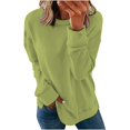 thumbnail image 1 of Chemises de Compression à Manches Longues pour Femmes à Col Rond Uni Plus Sweat-Shirt Oversize Pulls Coupe Ample à la Mode des Hauts Légers pour les Femmes de Grande Taille Gris M, 1 of 6