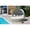 Gray, variant on Outdoor , Daybed With Retractable Cover, Gray Two-tone Weave, Stable Coffee Table And Seat Cushions Sectional , Water Pillows