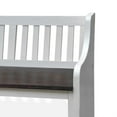thumbnail image 2 of Orso Bench- Slat Back Design- White- Brown Mahogany and Mindi- 64 Inch, 2 of 5