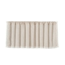 JeashCHAT Kitchen Curtain Valance with Lace Trim, Rod Pocket Short Window Curtain Valance Farmhouse Rustic Window Treatment Valance for Living Room Bedroom Decor, 17.7"x59"