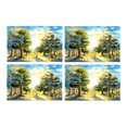 thumbnail image 2 of MKHERT Bright Colored Trees Watercolor Painting Poster Oil Canvas Acrylic Placemats Table Mats for Dining Room Kitchen Table Decoration 12x18 inch,Set of 4, 2 of 4