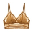 thumbnail image 2 of Lace Bras for Women Comfortable Breathable Racerback V Neck Wireless Triangle Bralettes, 2 of 8