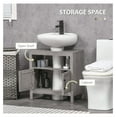 thumbnail image 5 of Pedestal Sink Storage Cabinet, Bathroom Under Sink Cabinet with 2 Doors and Open Shelf, Bathroom Vanity, Gray Grey, 5 of 6