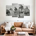 thumbnail image 2 of Elephant Stock Sprinting Camargue Horses Wall Art - Horizontal Multi Panel Canvas - Living Room Wall Decor - Animal Multi Panel - Gray And Black Decor - 68" x 42", 2 of 8