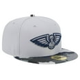 thumbnail image 3 of Men's New Era Gray New Orleans Pelicans Active Color Camo Visor 59FIFTY Fitted Hat, 3 of 5