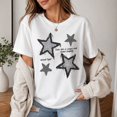 thumbnail image 6 of Women's Star Graphic T-Shirt, Short Sleeve Crewneck Cotton Blend Tee, 6 of 9