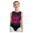 thumbnail image 4 of YUUMIN Gymnastics Leotard for Girls Figure Skating Bodysuit Rhythmic Latin Jazz Dance Jumpsuit Tank Unitards Hot Pink 8, 4 of 6