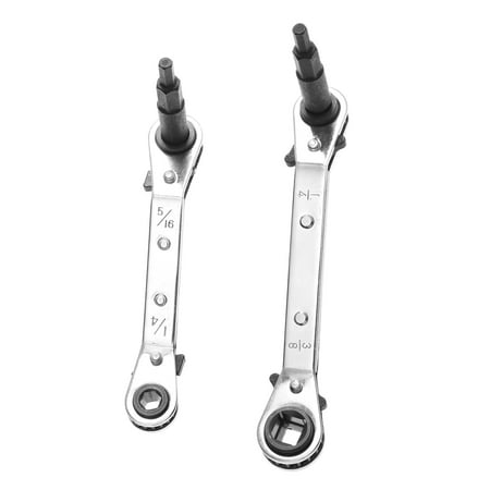 

1 Set HVAC Dual Headed Ratchet Wrenches AC Refrigeration Tools with Hex Bit Adapters