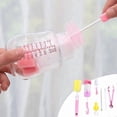 thumbnail image 2 of Bottle Brush Set, 7-Piece Baby Bottle Cleaning Set with Nipple Brush and Straw Cleaner (Pink), 2 of 5