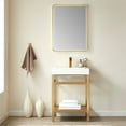 thumbnail image 6 of Ablitas 24" Single Sink Bath Vanity Brushed Gold Metal Frame White Top & Mirror, 6 of 8