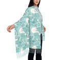 thumbnail image 4 of Honeii Swan And Flowers4 Print Scarf Oversized Scarf Tassel Fall Winter Thick Scarf Warm Shawl Women,Women's Scarves & Wraps, 4 of 8