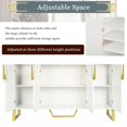thumbnail image 3 of PORKISS White Sideboard, Wooden Sideboard Buffet Cabinet with Doors and Shelves, Modern Storage Cabinet with Metal Handles and Legs for Kitchen, Dining Room, White, 3 of 10