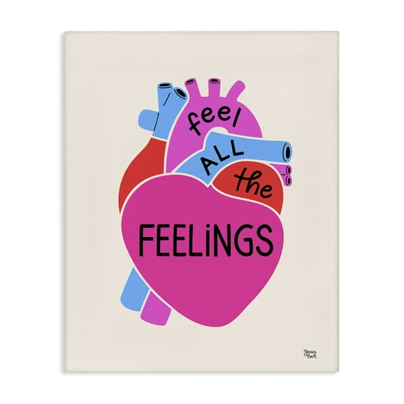Stupell Industries Feel All The Feelings Text & Numbers Painting Wrapped Canvas Art Print Wall Art, 16 x 20