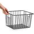 thumbnail image 3 of Refrigerator Freezer Organizer Wire Storage Basket, Farmhouse Food Wire Bins Container with Handles for Kitchen, Pantry, Freezer, Cabinet, Car, Bathroom Black 4 Pack, 3 of 8